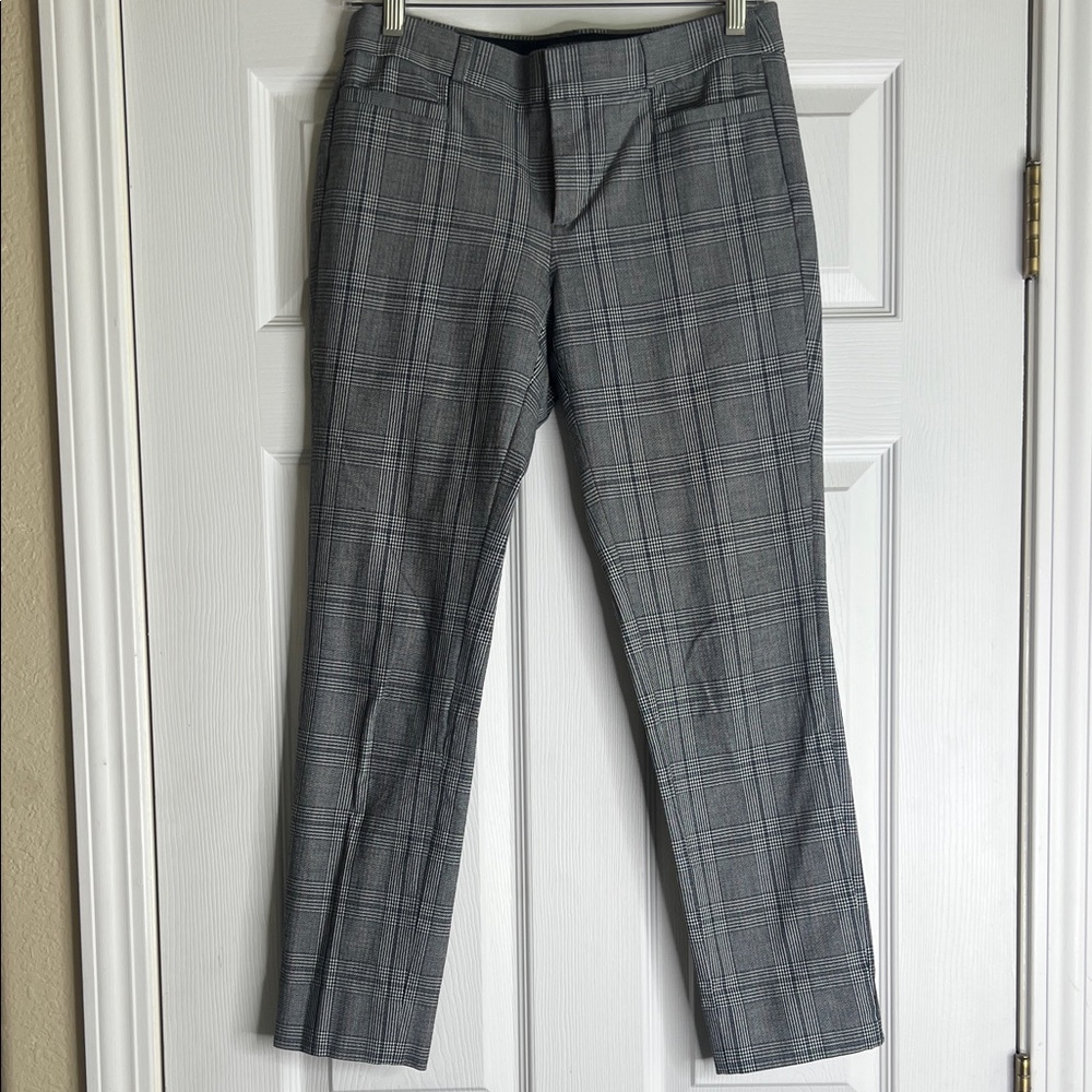 Banana Republic Gray Plaid Straight Leg Pants